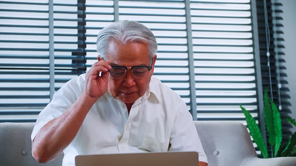Senior man reading