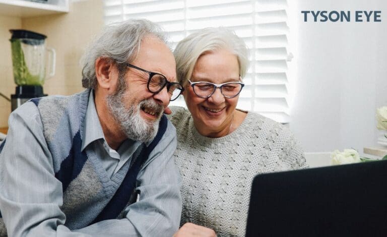 Two people learning about what is Macular Degeneration and How Can It Be Treated