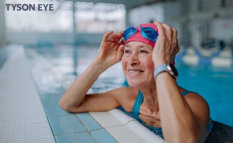 Woman in pool who is a Advance IOLs candidate. Have Cataracts? Find Out if You’re a Candidate for Advanced Intraocular Lens